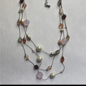 Lia Sophia Vintage Rose Necklace NWB 16"-19"